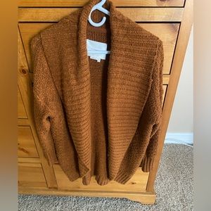 Rust colored hip length sweater